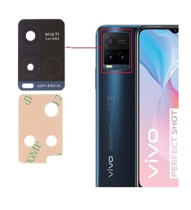 VİVO Y21S Arka Kamera Camı Lens Yapışkanlı