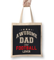 Awesome Dad And Football Lover Bez Çanta Uzun Saplı