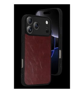 İphone 17 Pro Max Aras Deri Kapak - Bordo