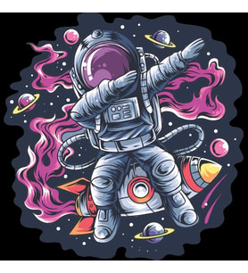 Astronot 10x10 cm Renkli Sticker