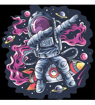 Astronot 10x10 cm Renkli Sticker