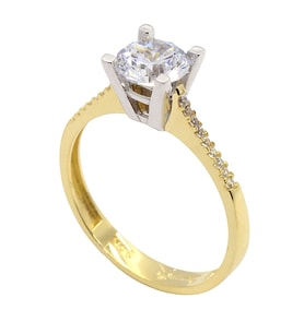 Cigold 14 Ayar Altın Tektaş Yüzük OA-16K2YZK0237015933 (Sarı)