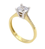 Cigold 14 Ayar Altın Tektaş Yüzük OA-16K2YZK0237015933 (Sarı)
