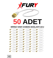FURY 50 Adet A Kalite Kablolu Hazır BNC Kablolu Konnektör