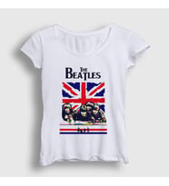 Presmono Kadın Beyaz UK The Beatles T-Shirt 115649tt