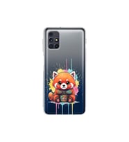 Samsung Galaxy M31s ile Uyumlu Splash Tilki Tasarımlı Şeffaf Silikon Kılıf