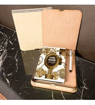 Makine Mühendisine Ahşap Kutulu Defter Kalem Set
