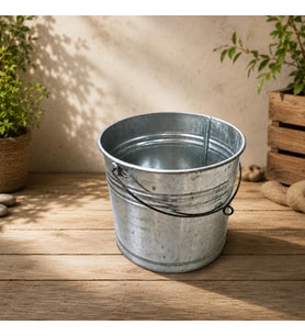 Metal Galvaniz Su Kovası 27 cm Yuvarlak Su, Süt kovası