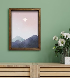 BK Gift Otel Odası Konseptli Doğal Masif Ahşap Çerçeveli Tablo 30x40cm-83