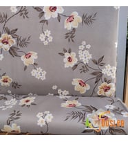 Çiçek Desenli Saten Kumaş Bezi 100x180 (Gri)