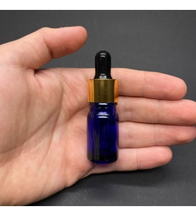 5Ml Mavi Cam Damlalıklı Şişe , Gold Metal Kapak , 5 Cc Mavi Cam Damlalıklı Şişe x 6 Adet