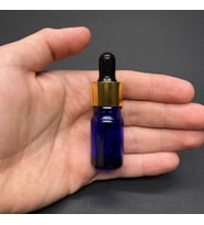 5Ml Mavi Cam Damlalıklı Şişe , Gold Metal Kapak , 5 Cc Mavi Cam Damlalıklı Şişe x 6 Adet