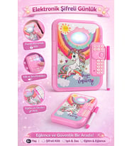 Elektronik Şifreli Günlük ve Eğitici Tablet Eğlence Güvenlik ve Öğrenme Bir Arada (Pembe)