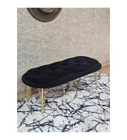 Ufo Oturak Bench - Gold Kaplama Telli Ayak - Oturak - Bench - Puf - Yatak Ucu Pufu Siyah Renk 100 x 50 Boyut/Ebat (Çok Renkli)