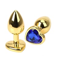 Fastieshop Kalp Mücevherli Çelik Gold  Plug - Küçük Boy