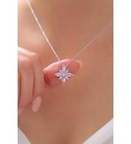 Gümüş Umut Çiçeği Kolye  925 Ayar Gümüş Kolye (Pembe)