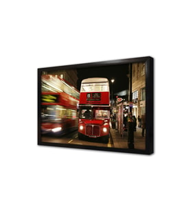 Londra Kırmızı Otobüs Çerçeveli Cam Tablo