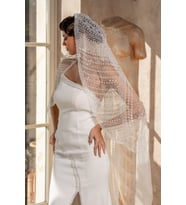 Desenli İşlemeli Gelinlik Duvağı Ve Nikah Duvağı  230 Cm (Beyaz)