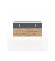 Arges Konsol 4 Raflı 6 Çekmeceli 4 Kapaklı 176x30x99 Aytaşı-Antrasit/Çam