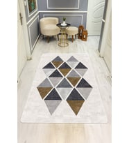 Modern Desenli Dijital Baskı Kaymaz Taban Halı H0143