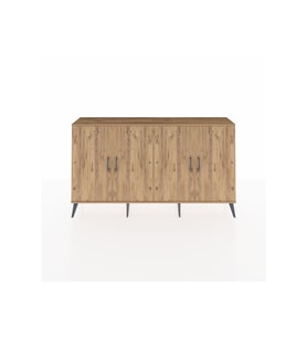 Arges Konsol 6 Raflı 4 Kapaklı 176x30x99 Çam-Çam