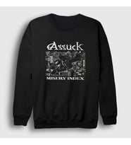 Presmono Unisex Siyah Assück Metal Misery Index Sweatshirt 473801tt