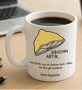 Komik - Esprili Kupa Bardak Sıkıldım Artık Yazılı Komik Kupa Bardak