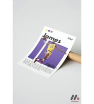 LeBron James Sarı Poster, Çerçevesiz Yüksek Kalite Duvar Afişi - Spor Severlere Hediye