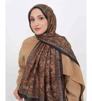 Luissa Soft Şal Etnik Desen Siyah