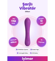 12 Fonksiyonlu USB Şarjlı Yumuşak Silikon Vibratör (Mor) – iyimor