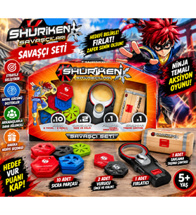 Shuriken Savaşçıları Savaşçı Seti Aksiyon ve Strateji Oyuncak Shuriken ve Fırlatıcı Aksesuarları