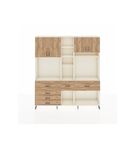 Arges Gardrop 11 Raflı 6 Çekmeceli 4 Kapaklı 220x30x243 Aytaşı-Çam