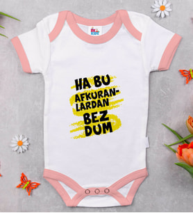 BK Kids Bezdum Tasarımlı Pembe Bebek Body Zıbın-4