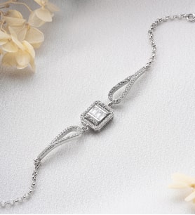 925 Ayar Gümüş Rodyum Kaplama Kelepçe Model Baget Taşlı Bileklik