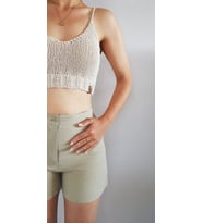 Croptop Doğal Örgü Denge Serisi-krem