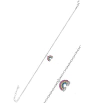 Söğütlü Silver Gümüş rodyumlu zirkon taşlı gök kuşağı bileklik
