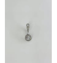 Rodyum Zirkon Taşlı Bar Top: Çelik Göbek - Pg0147