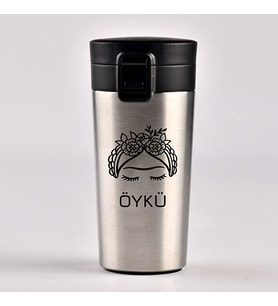 Kişiye Özel Paslanmaz Çelik 380 ml Vakumlu Frida Baskılı Termos - Isı Yalıtımlı, Sızdırmaz Kapak (Metal)