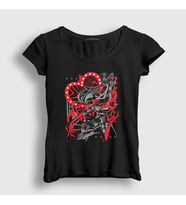Presmono Kadın Siyah Angel Dust Helluva Hazbin Hotel T-Shirt