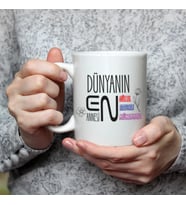 Dünyanın En Annesi Baskılı Beyaz Kupa
