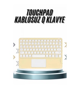Mey İthalat® Android ve İOS Uyumlu Bluetooth Klavye Touchpad Slim Kablosuz Wifi Q Klavye