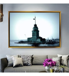 Altın Çerçeveli dekoratif tablo l884 (Gold)