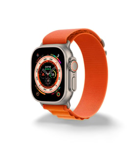 Cosmostech Akıllı Saat Watch için Uyumlu 42MM 44MM 45MM 49MM 1/2/3/4/5/6/se/7/8/ultra Çift Katman Kordon ve Kayışı Turuncu(Turuncu)
