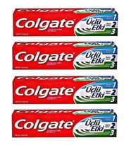 Colgate Diş Macunu Üçlü Etki 100 ml x 4 Adet + Extra Clean Colors Diş Fırçası 3+1