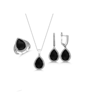 Siyah Gümüş Set Ve Takım 925 Ayar