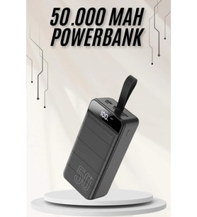 Powerbank Çoklu Şarj Girişi 50.000 Mah Taşınabilir Dijital Göstergeli