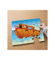 Gemide Sevimli Hayvanlar Tasarımlı 24 Parça Ahşap Çocuk Puzzle MPK0021