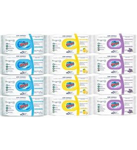 Bingo Clean Yüzey Temizlik Havlusu (Karma 12 Li Set) (Beyaz Sabun/Limon Kokulu/Lavanta Kokulu)