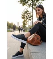 Enoch Erkek Düz Taban Airforce Model Günlük Bağcıklı Sneaker Spor Ayakkabı Ofis Okul