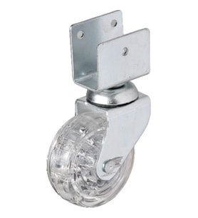 Hts 328 - 50x20 mm Şeffaf Makaralı Kısa U Tablalı Teker 4 Adet TG-V 5056